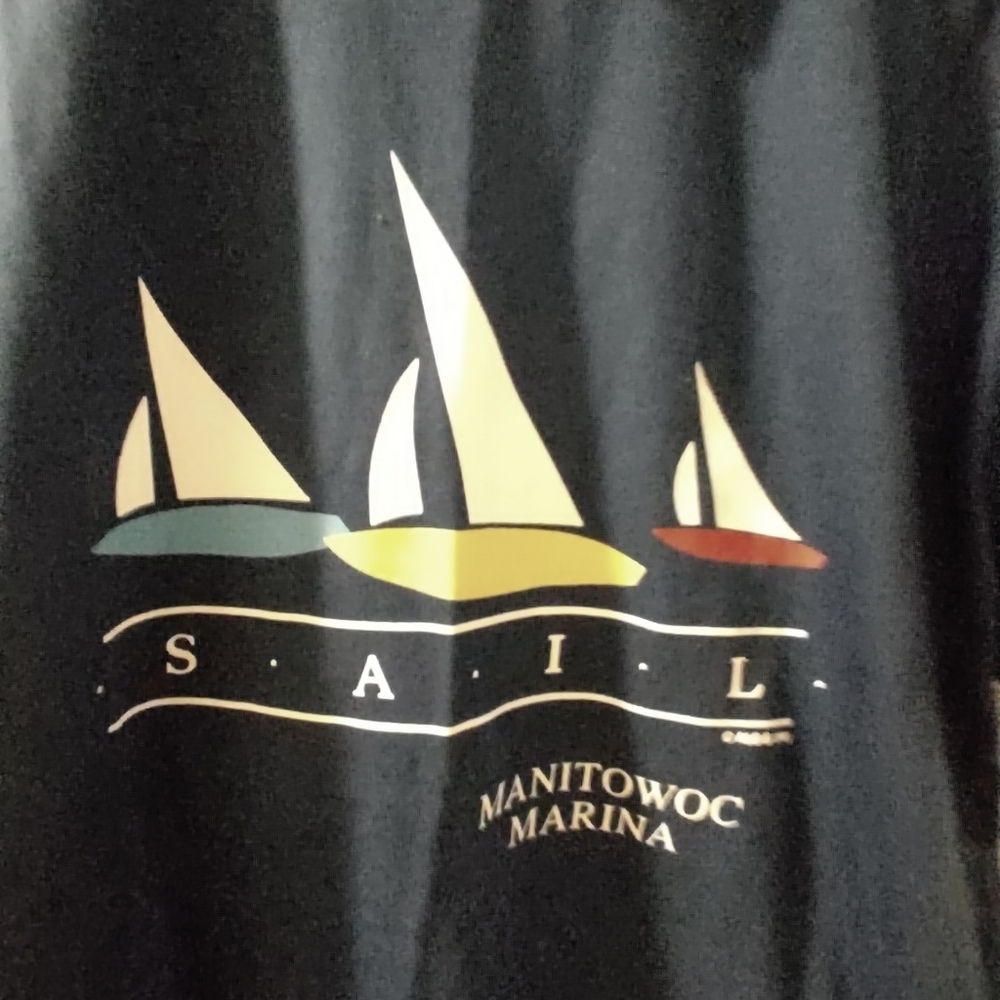 Jerzees Combed Cotton Vintage Large T Shirt SAIL Manitowoc Marina 1999 Large - Picture 5 of 12